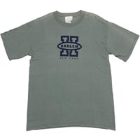▲訳あり商品▲ HARLEM UNDERGROUND ロゴプリント半袖Tシャツ セージグリーン Mサイズ
