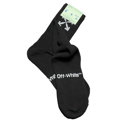 ★新品★ 箱付き MADE IN ITALY製 2021-22FW OFF-WHITE ソックス ARROW SPORT SOCKS BLACK WHITE OMRA024F21KNI0011001