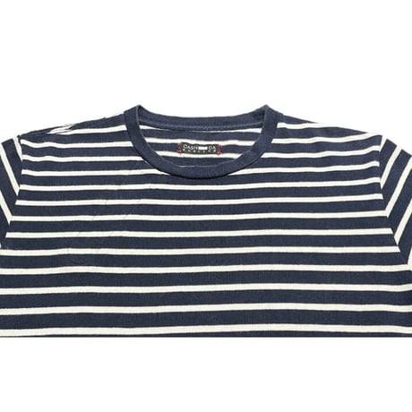 MADE IN JAPAN製 CASH CA ENGLAND ボーダー柄半袖ニットTシャツ ホワイト×ネイビー Sサイズ