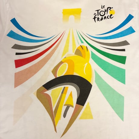 レア Le Tour de France 2017 PRODUIT OFFICIEL オフィシャルプリントTシャツ ホワイト Sサイズ