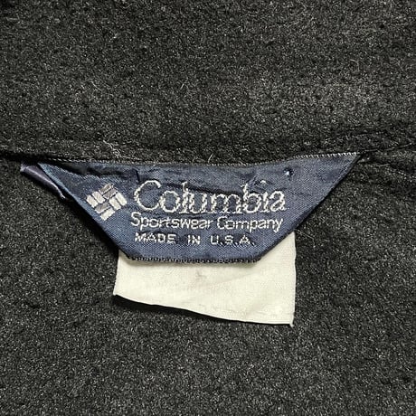 MADE IN USA製 Columbia Radial Sleeveフルジップフリースジャケット ブラック