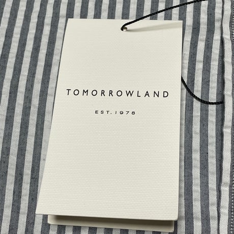 ☆タグ付き新古品☆ MADE IN JAPAN製 TOMORROWLAND PILGRIM シアサッカーストライプ柄長袖シャツ グレー Sサイズ