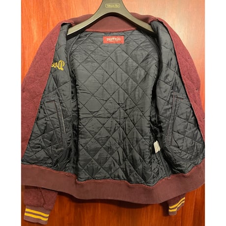 MADE IN ITALY製 DREW&CO. キルティングウールスタジアムジャケット ワインレッド Mサイズ