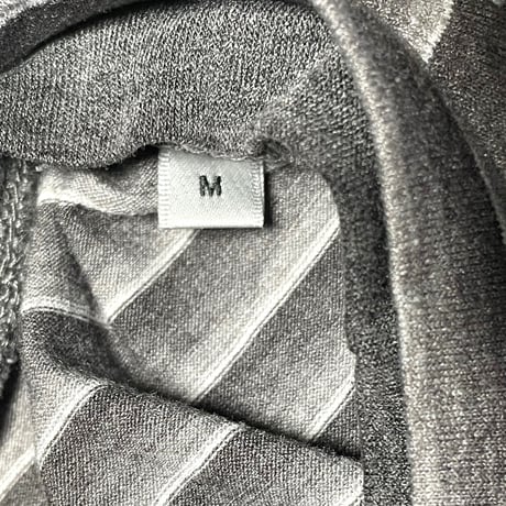ARMANI COLLEZIONI 半袖レイヤードボーダー柄Tシャツ グレー Mサイズ