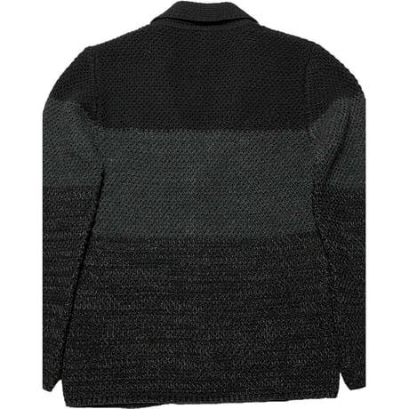 ☆タグ付き新古品☆ MADE IN ITALY製 GIANNI LUPO テーラードジャケット型ニットカーディガン ブラック×グレー Lサイズ