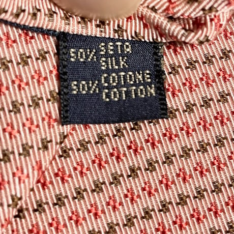 MADE IN ITALY製 FRANCO BASSI per BARNEYS NEWYORK シルクコットンネクタイ ピンク