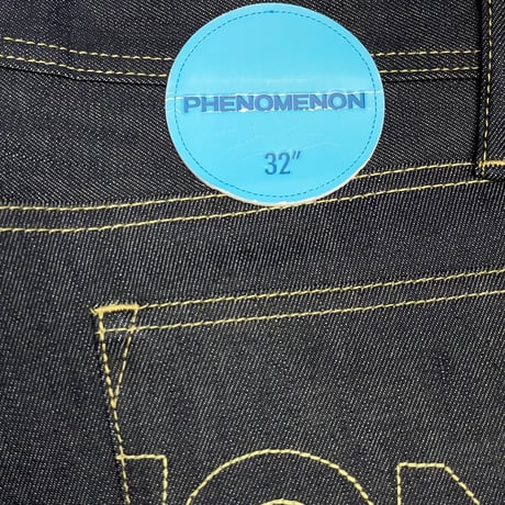 美品 MADE IN JAPAN製 PHENOMENON 2008年モデル ノンウォッシュデニムクロップドスキニーパンツ ブラックインディゴ W32サイズ