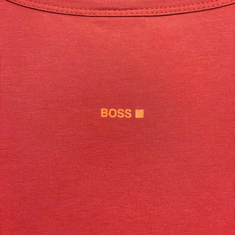 MADE IN PORTUGAL製 HUGO BOSS 長袖プリントTシャツ レッド Mサイズ