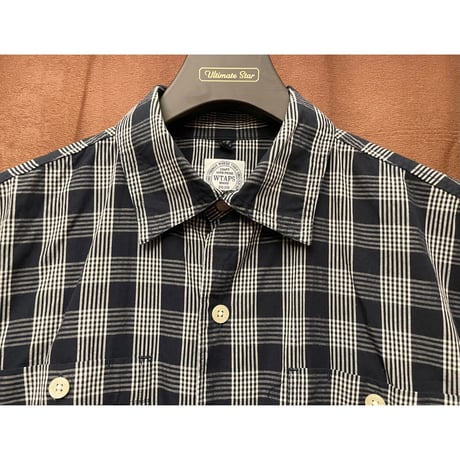 MADE IN JAPAN製 WTAPS 2016SSモデル 半袖チェックシャツ ネイビー Sサイズ