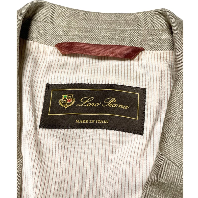 MADE IN ITALY製 Loro Piana ウールシルクリネン混シャドー MADE IN ITALY製 Loro Piana ウールシルクリネン混シャドー