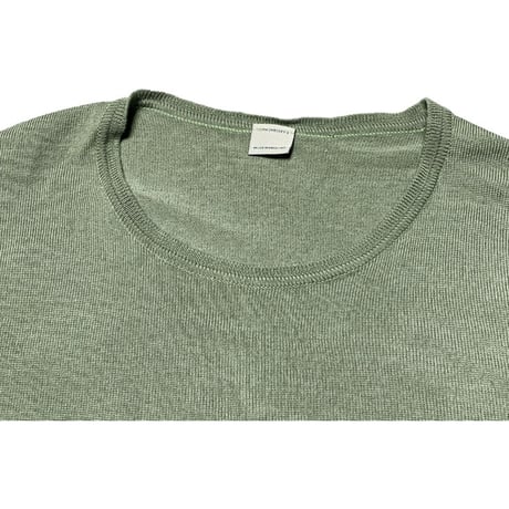 MADE IN ENGLAND製 JOHN SMEDLEY クルーネックウールセーター セージグリーン Lサイズ