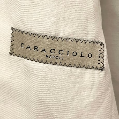 MADE IN ITALY製 CARACCIOLO NAPOLI コットンテーラードジャケット ホワイト 48サイズ