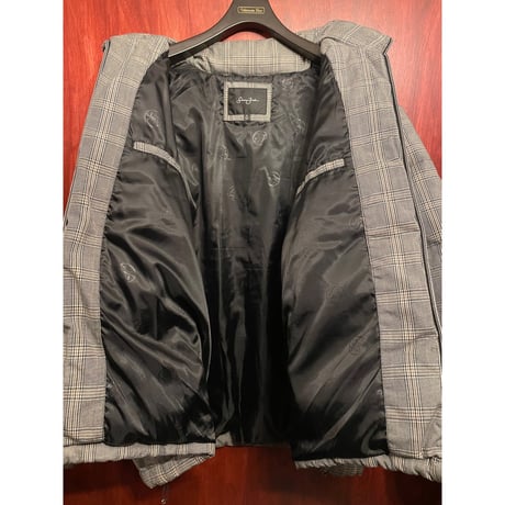 Sean John オーバーサイズチェック柄ダウンジャケット グレー XLサイズ