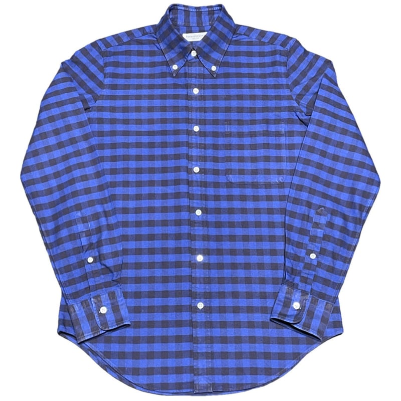 MADE IN JAPAN製 TOMORROWLAND ボタンダウン長袖ブロックチェック柄シャ