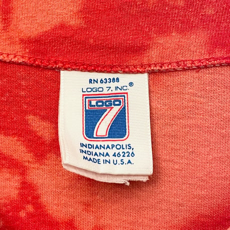 MADE IN USA製 LOGO7 タイダイ染めスウェットベースボールシャツ レッド Mサイズ