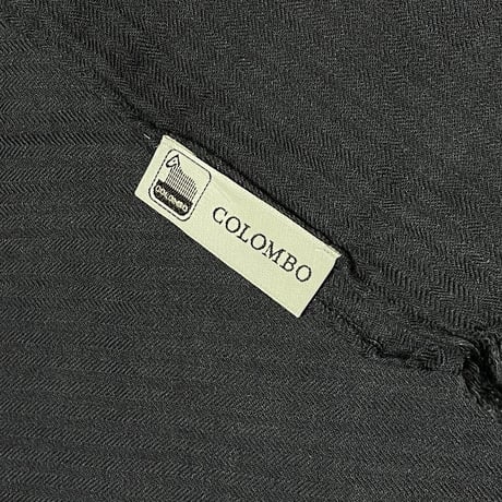 MADE IN ITALY製 COLOMBO ヘリンボーン柄カシミヤ混ストール チャコールグレー