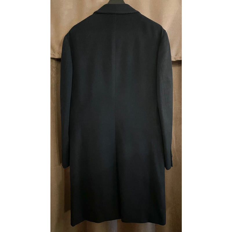 MADE IN ITALY製 ABAHOUSE ウールチェスターロングコート ブラック 44サ