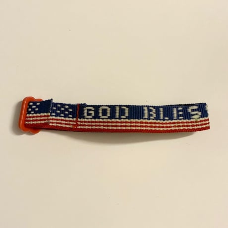 レア 当時物 WWJD 「GOD BLESS AMERICA」 星条旗 ブレスレット トリコロールカラー