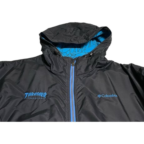 Columbia × THRASHER Wネームフルジップナイロンジャケット ブラック XLサイズ