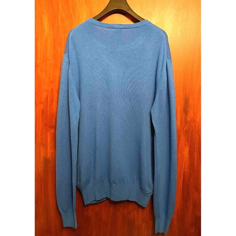 PEUTEREY クルーネックウールカシミヤセーター ブルー XXLサイズ