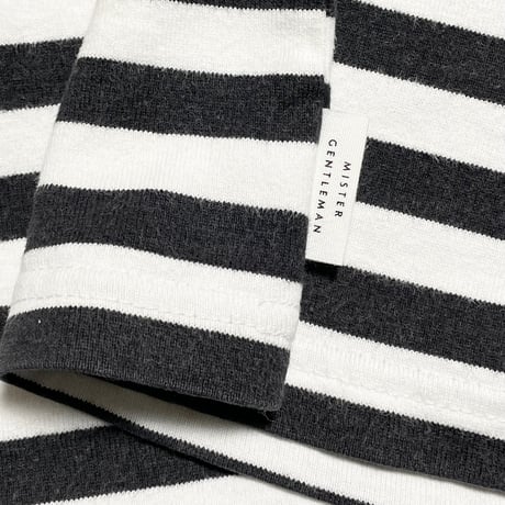 MADE IN JAPAN製 MISTERGENTLEMAN ボーダー柄半袖クルーネックTシャツ ブラック×ホワイト Lサイズ