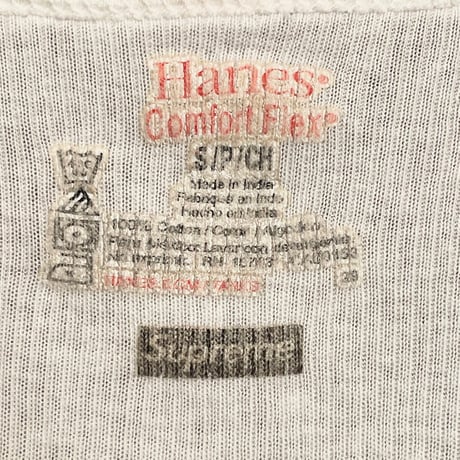 Supreme × Hanes BOXロゴ プリント コットンタンクトップ ホワイト Sサイズ