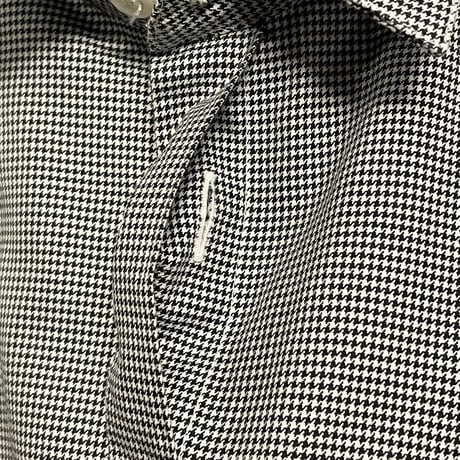 【INTERNATIONAL GALLARY BEAMS 取り扱い】 MADE IN ITALY製 ASTER 千鳥格子ギンガムチェック柄長袖シャツ ブラック 38-15サイズ
