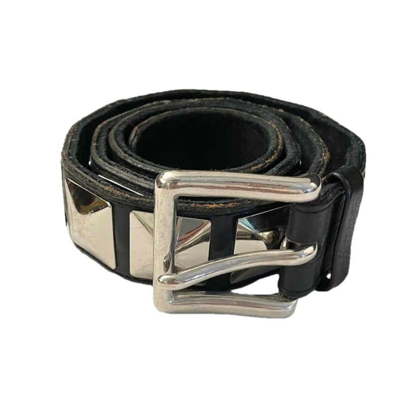 PHENOMENON レザーベルト 激レア PHENOMENON レザースタッズベルト ブラック×シルバー M