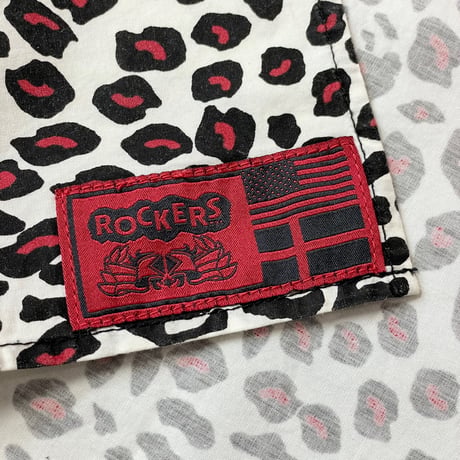 ROCKERS NYC レオパード柄バンダナ ホワイト×ブラック×レッド