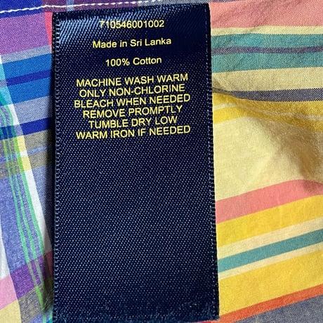 RALPH LAUREN ボタンダウン半袖チェックシャツ マルチカラー Lサイズ