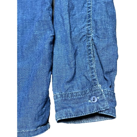 nudie jeans オーガニックコットン長袖デニムプルオーバーシャツ インディゴ Sサイズ