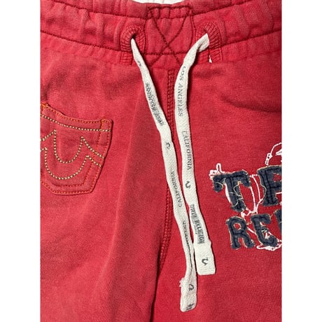 TRUE RELIGION スウェットハーフパンツ オレンジ Lサイズ