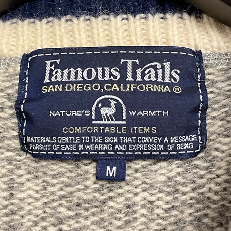 90s Famous Trails ハーフジップウールセーター グレー Mサイズ