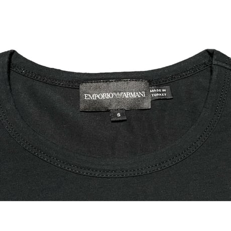 EMPORIO ARMANI クルーネックプリントTシャツ ブラック Sサイズ