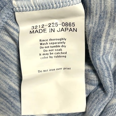 MADE IN JAPAN製 GREEN LABEL RELAXING マーブル調長袖VネックTシャツ ライトブルー Mサイズ