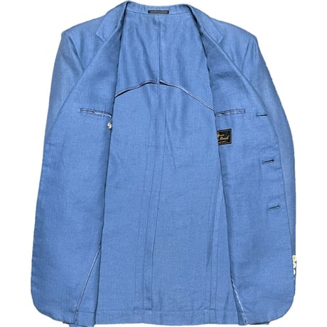希少 MADE IN JAPAN製 Draper's Bench リネンレーヨンテーラードジャケット サックスブルー 38サイズ