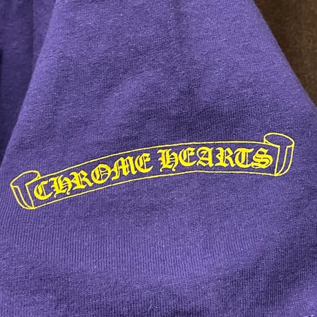 激レア MADE IN USA製 Chrome Hearts ポケット付きロゴプリントTシャツ パープル XLサイズ