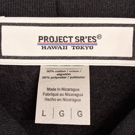 レア PROJECT SR'ES × HELLO KITTY LIMITED EDITION コラボレーション プリント入り プルオーバーパーカー ブラック Lサイズ