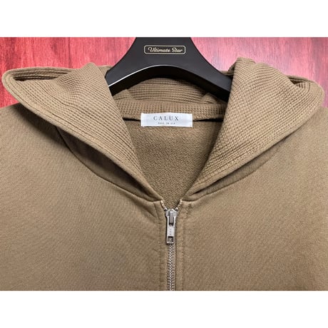 【UNITED ARROWS 取り扱い】 MADE IN USA製 CALUX オーバーサイズハーフジッププルオーバーパーカー カーキ Lサイズ