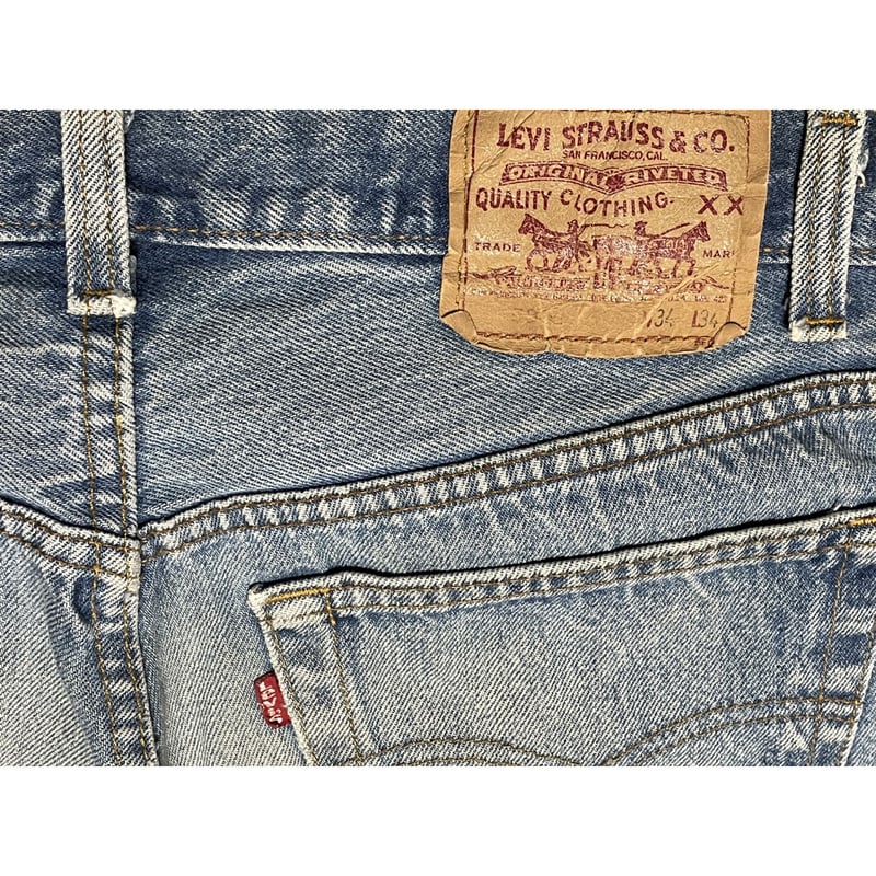 MADE IN USA製 LEVI'S 501 デニムパンツ ライトインディゴ W34×L34...