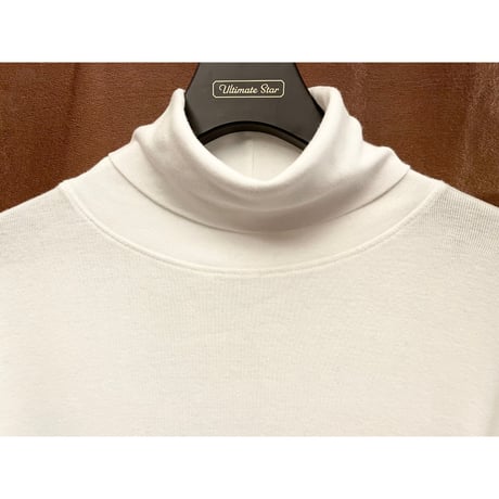 MADE IN USA製 three dots タートルネックカットソー ホワイト 38/Mサイズ