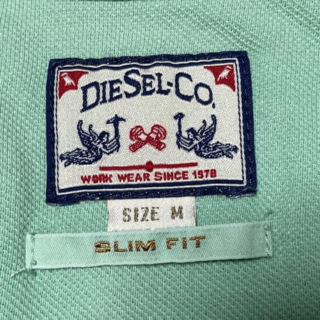 DIESEL 半袖鹿の子ポロシャツ ミントグリーン Mサイズ