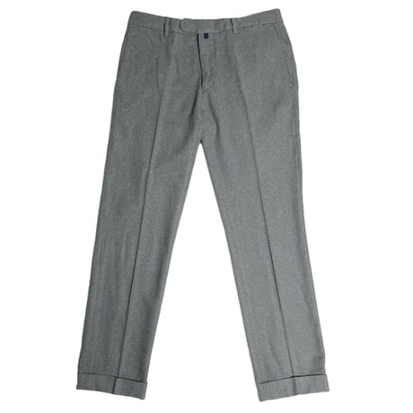 MADE IN ITALY製 M.I.D.A. コットンウールシルクスラックス グレー 46サイズ