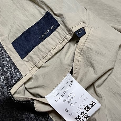 定価15万 ブートニエール付き MADE IN ITALY製 LARDINI ラムレザージャケット ダークブラウン 48サイズ