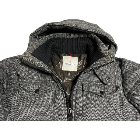 タグ付き MADE IN BULGARIA製 MONCLER FLORIAN ウールダウンジャケット グレー 0サイズ