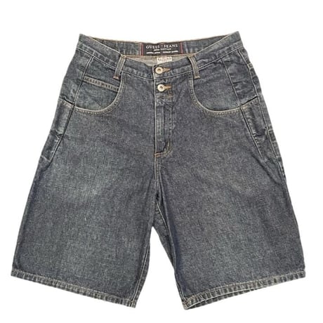 希少 MADE IN USA製 GUESS JEANS デニムハーフパンツ インディゴ W30サイズ