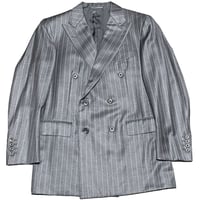 MADE IN JAPAN製 MACKINTOSH LONDON 英国生地使用3ピースストライプスーツ チャコールグレー A4