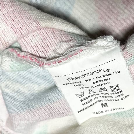 MADE IN JAPAN製 PHENOMENON 2008年モデル ライター総柄プリントTシャツ マルチカラー Mサイズ