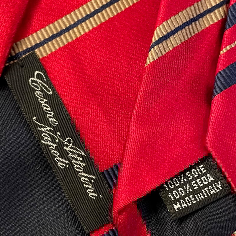 美品】イタリア Kiton キートン ネクタイ ブルー レジメンタル