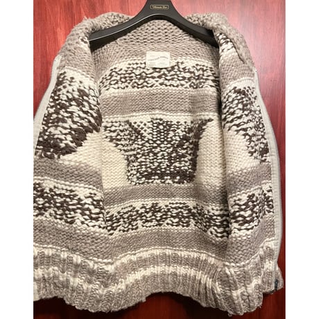 COWICHAN INDIAN KNIT コンドル柄 ウールカウチンセーター アイボリー×ブラウン